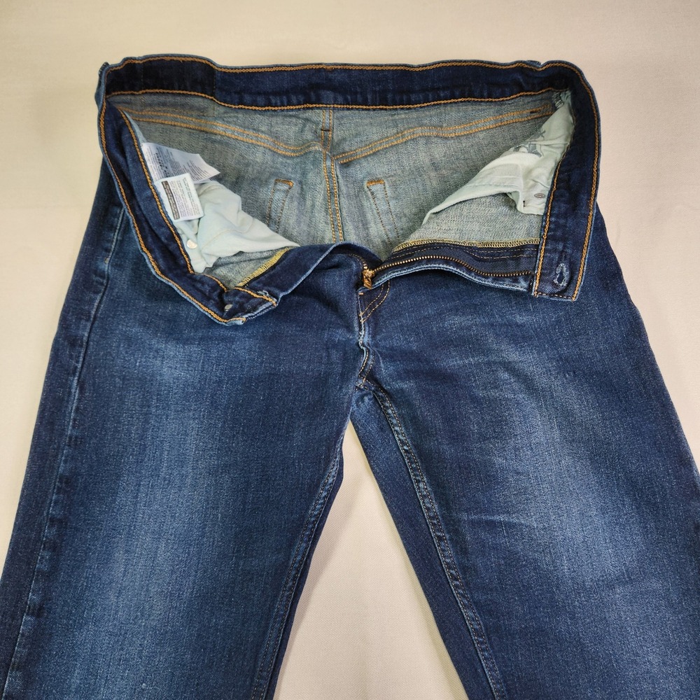 Levis 505 Regular Fit Straight Leg Jeans Mens 36x30 Dark Wash (fit 36W 29.5L) - Picture 3 of 14